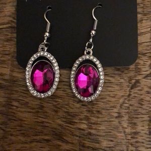New pink earrings on fish hook